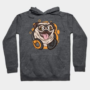 Funny Hipster Pug Dog Face // Pug Lover // Pug Mom Cute Hoodie